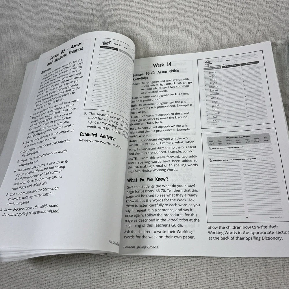 HORIZONS 1st & 2nd Grade Spelling And Vocabulary Teacher's Guide Homeschool NEW!